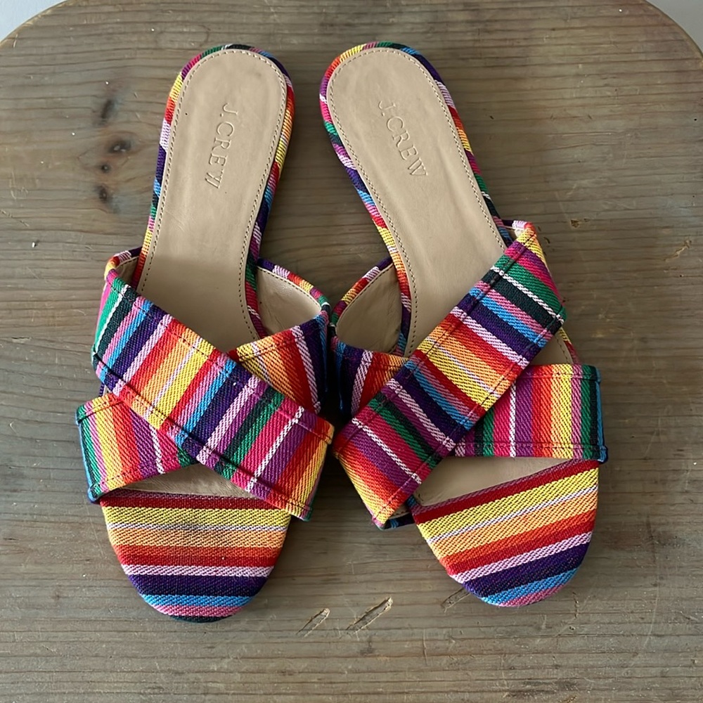 J CREW Canvas Slides-Sandals